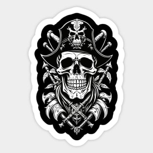 Skull Pirate and Crossbones Sticker